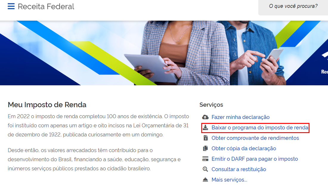 baixar o IRPF 2023 no Windows
