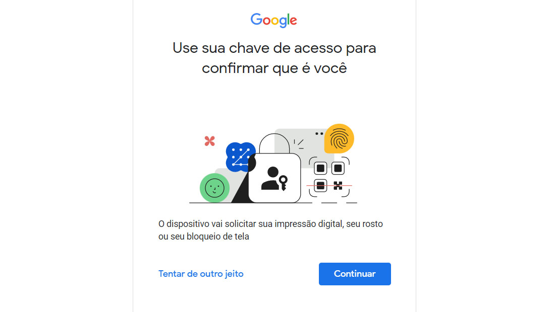 aviso chave de acesso