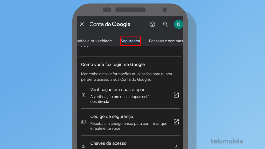 segurança chave de acesso