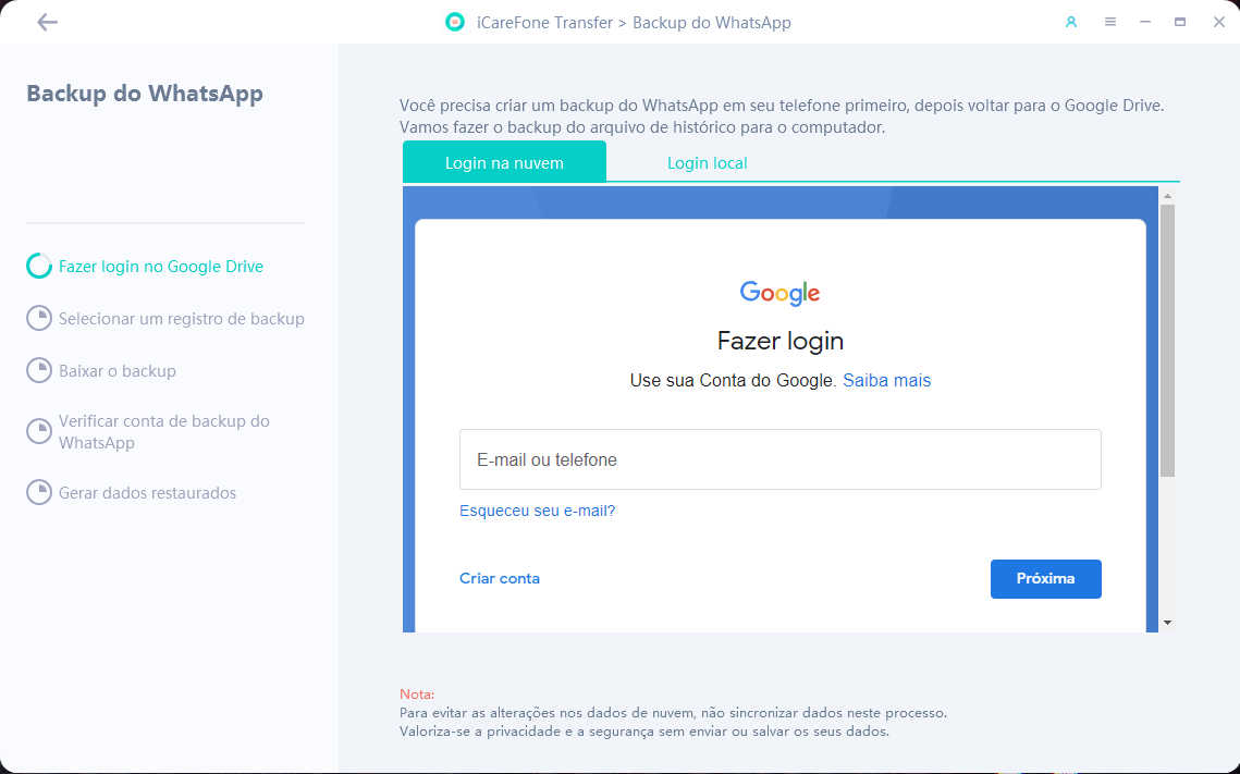 Como Restaurar Backup do WhatsApp no iPhone pelo Google Drive 2
