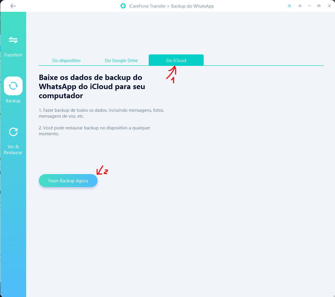 Como Restaurar Backup do WhatsApp no iPhone pelo Google Drive 3