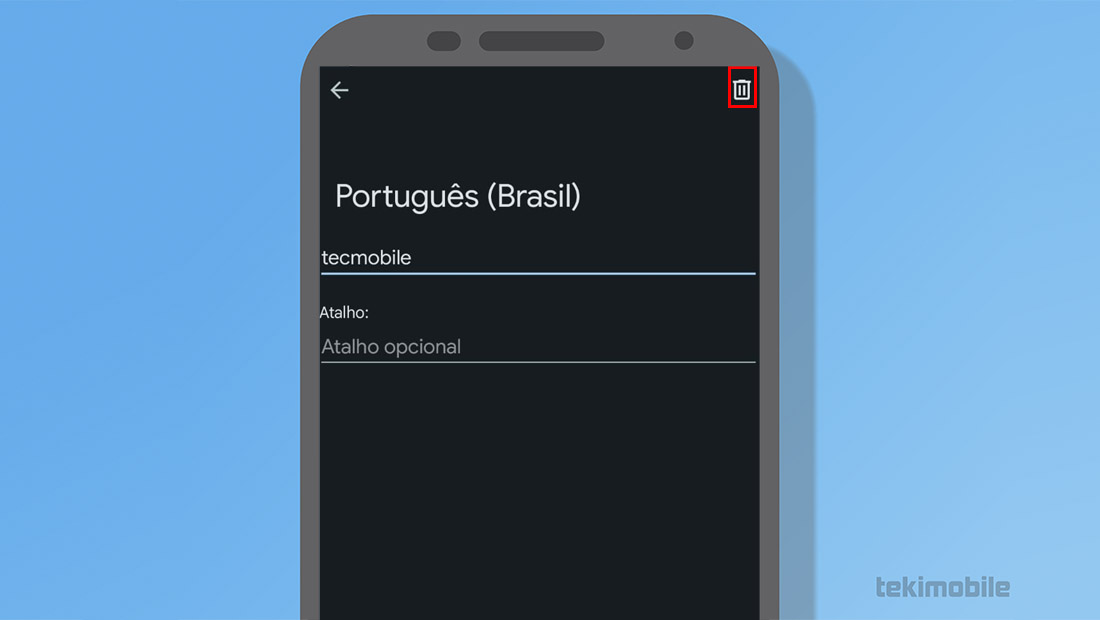 apagar palavra android teclado