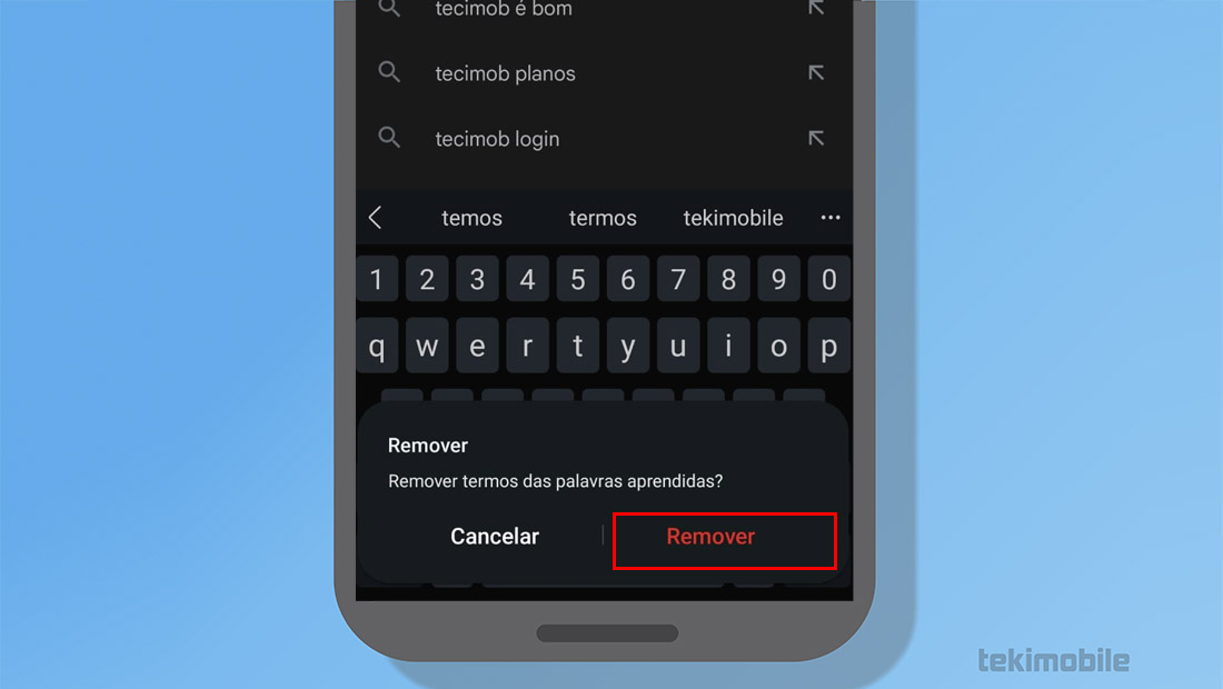 apagar palavras aprendidas android