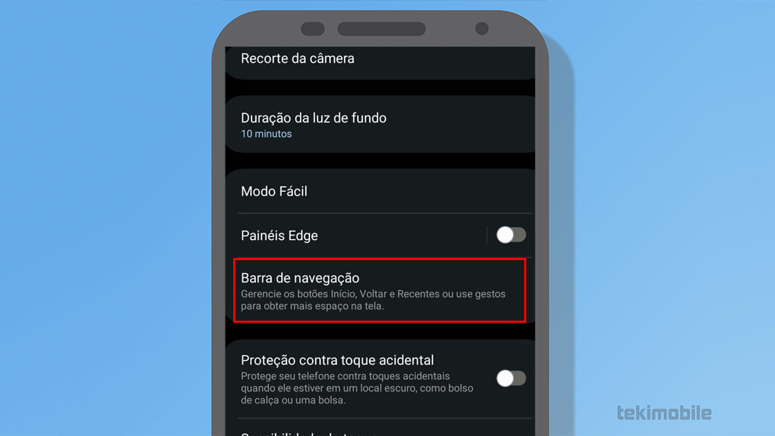 barras de navegação samsung galaxy