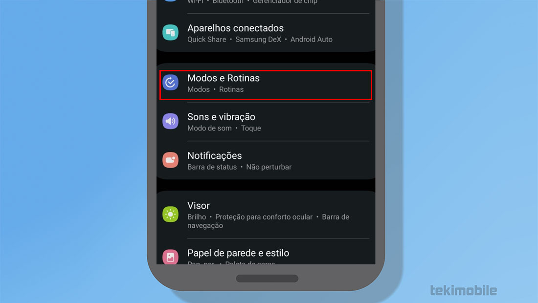 modos e rotinas samsung galaxy