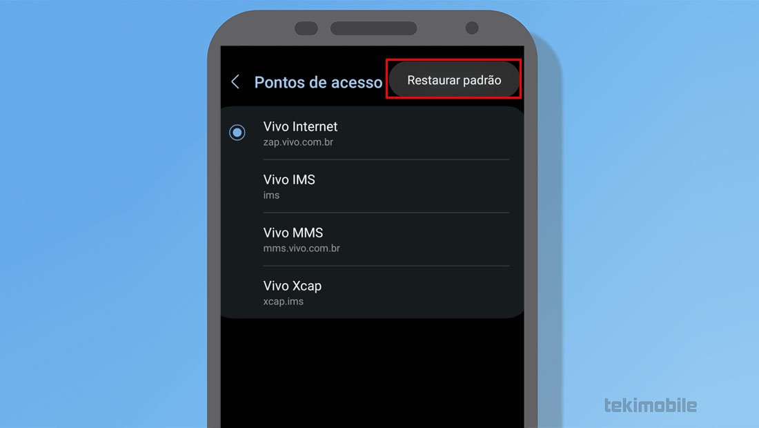 restaurar ponto de acesso