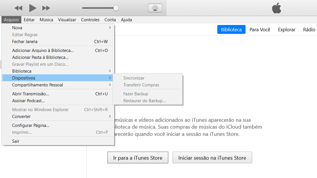 dispositivos itunes windows