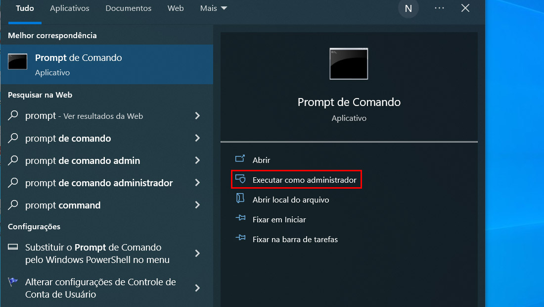 prompt de comando administrador