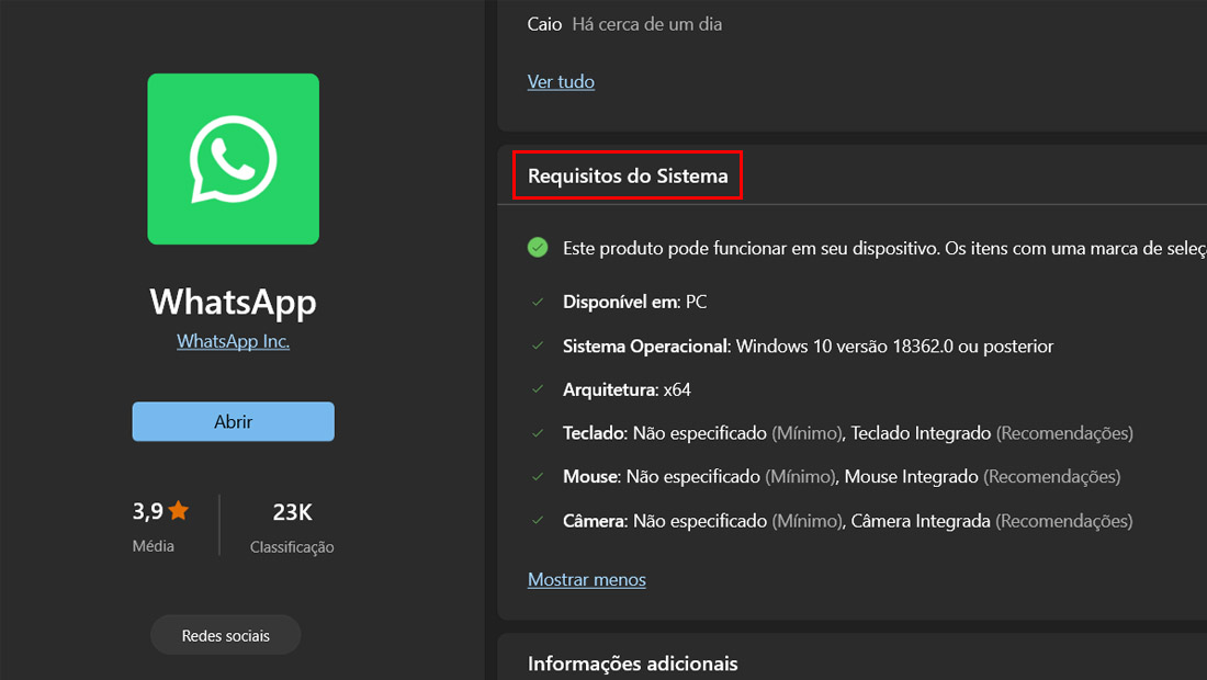 requisitos do sistema microsoft windows