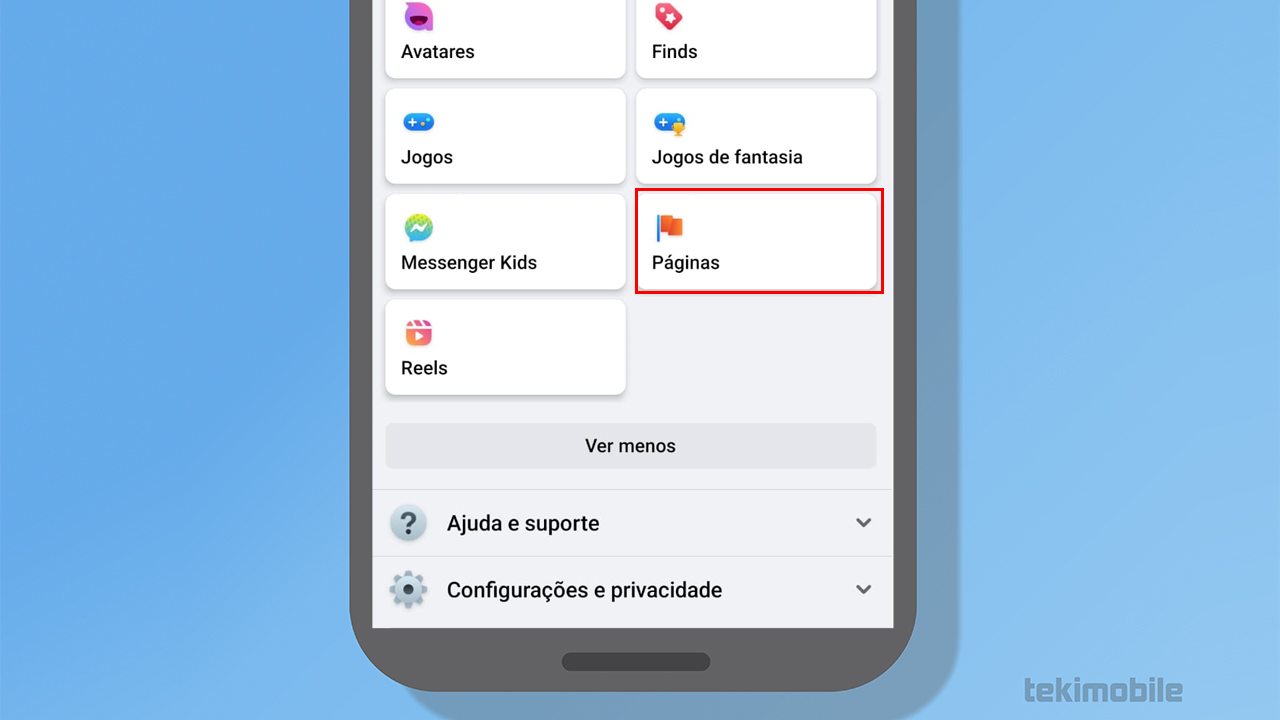 páginas facebook app