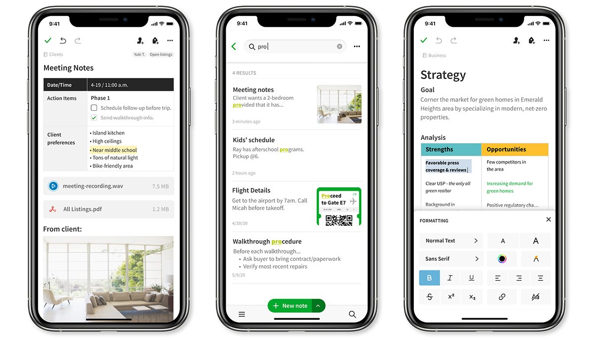 Evernote editor de textos para celular