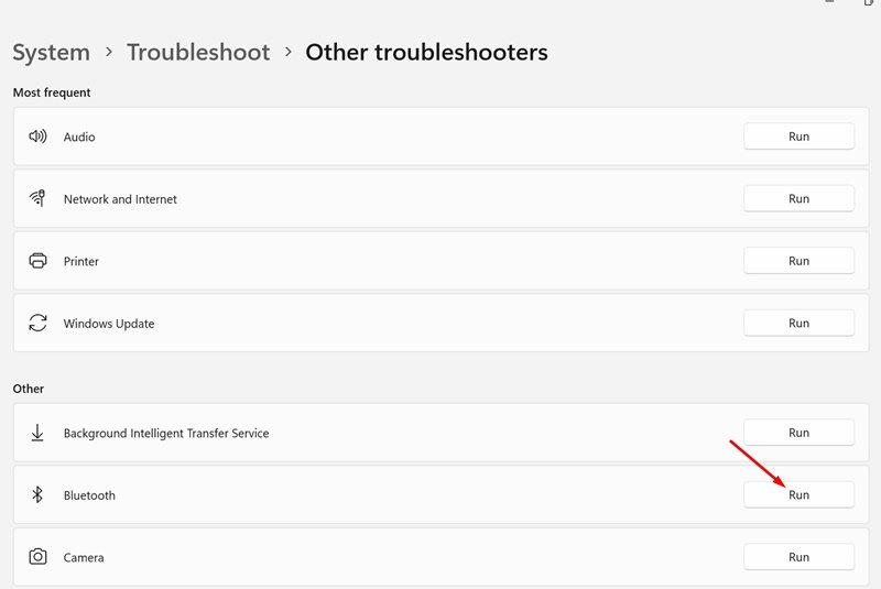 Execute o solucionador de problemas de Bluetooth