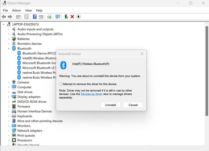 Desinstalar dispositivo