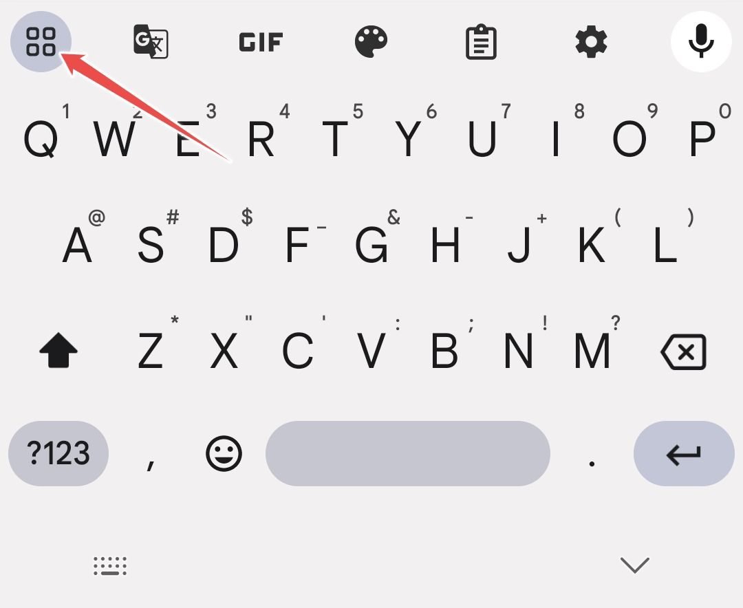 Barra de ferramentas do Gboard