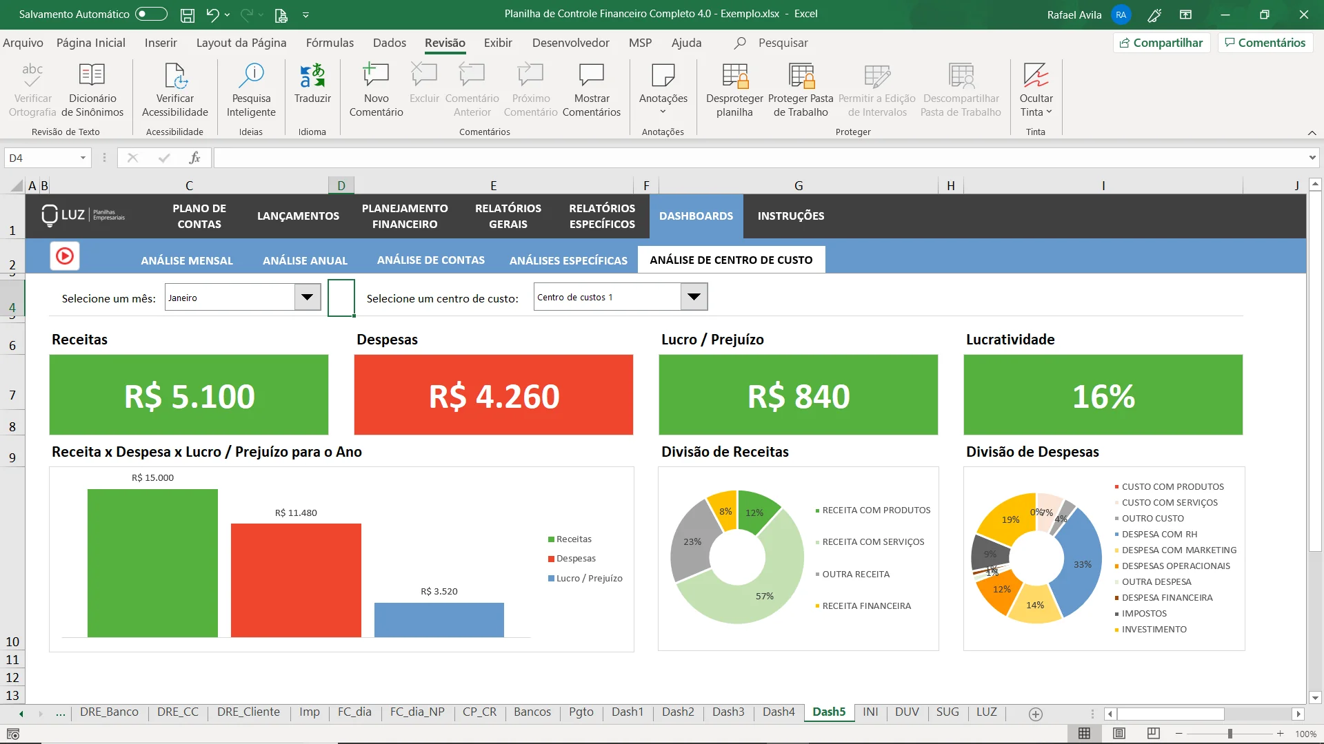 planilha aplicativos de controle financeiro
