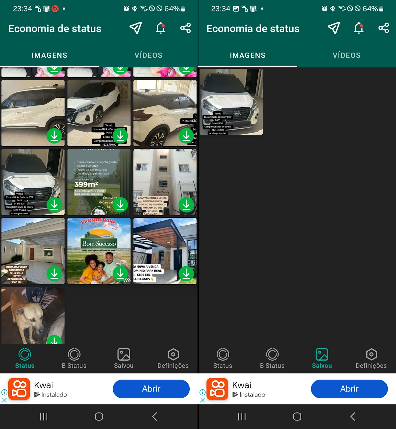 com o salvar status do WhatsAPP