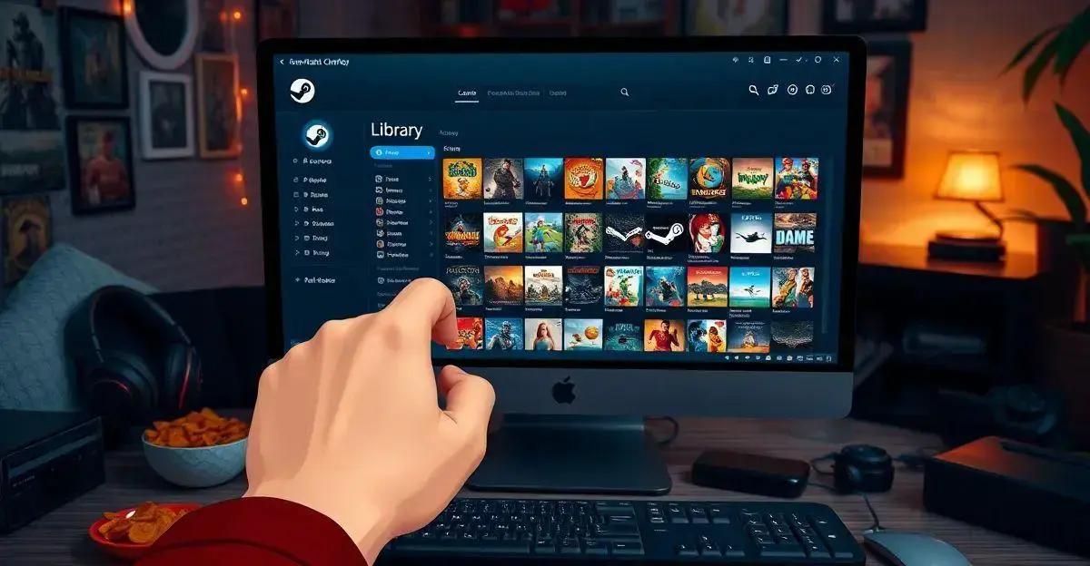 Depois de abrir o Steam, vá até a seção Depois de abrir o Steam, vá até a seção