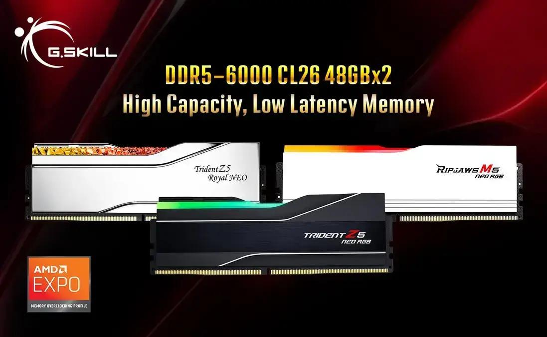G.Skill lança kit de memória DDR5-6000 de alta capacidade para plataforma AMD AM5