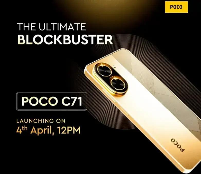 POCO C71 será lançado em 4 de abril com foco em custo-benefício