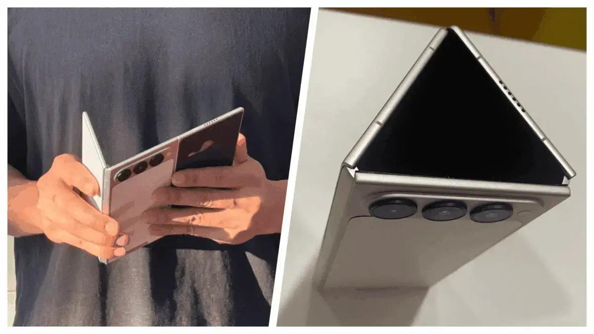 Conceito de celular dobrável com duas dobras na TECNO
