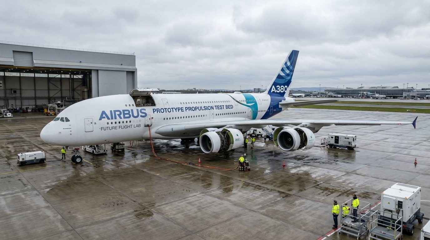 Airbus A380 plataforma de testes oficializada para inovações em propulsão aérea