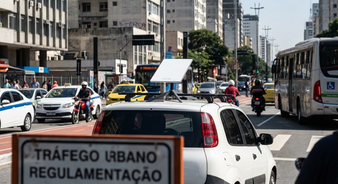 Antena Starlink no trânsito: por que multa reflete conflito entre telecom e leis no Brasil?