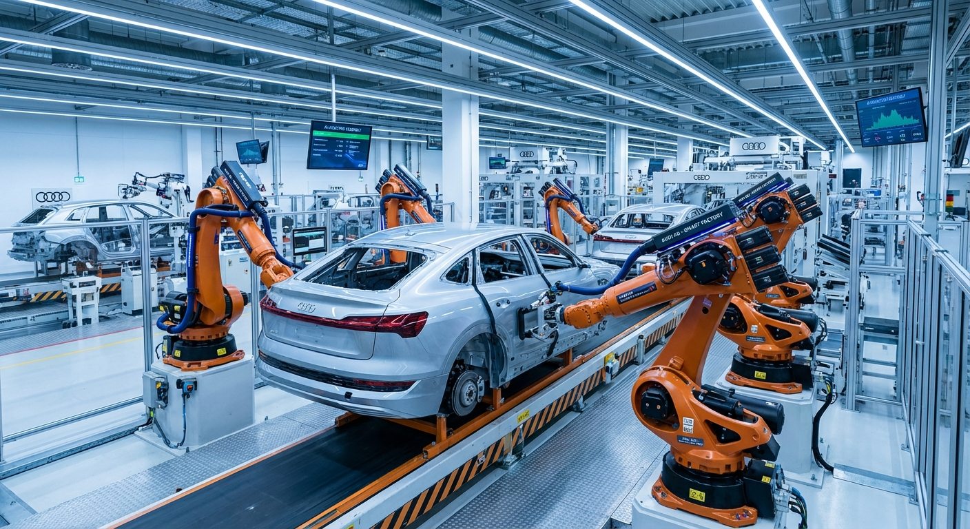 Audi anuncia produção automotiva com IA para 2026 visando eficiência e custo