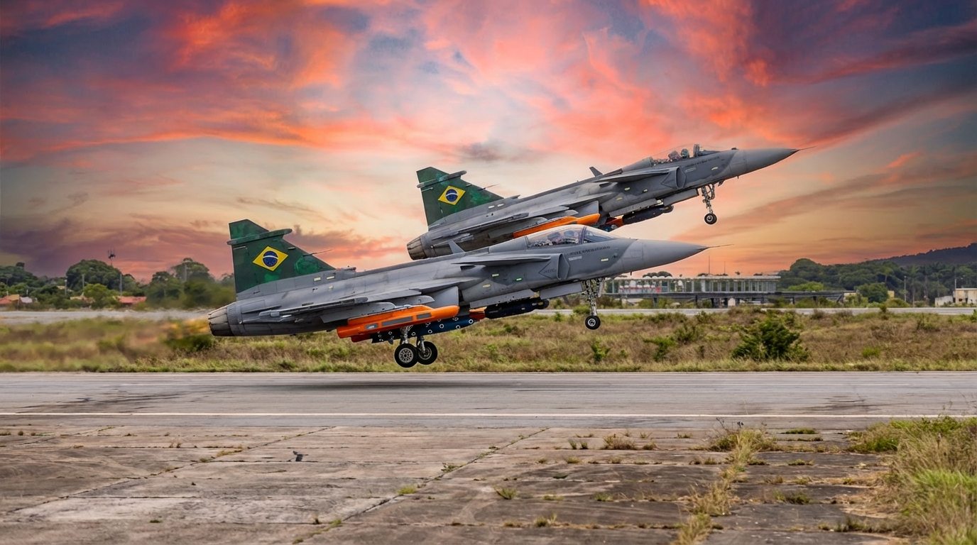 Bomba de alta precisão para caça Gripen da Força Aérea Brasileira testada em Natal