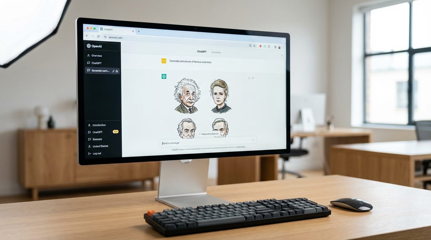 ChatGPT da OpenAI cria caricaturas via IA com uso fácil por R$0