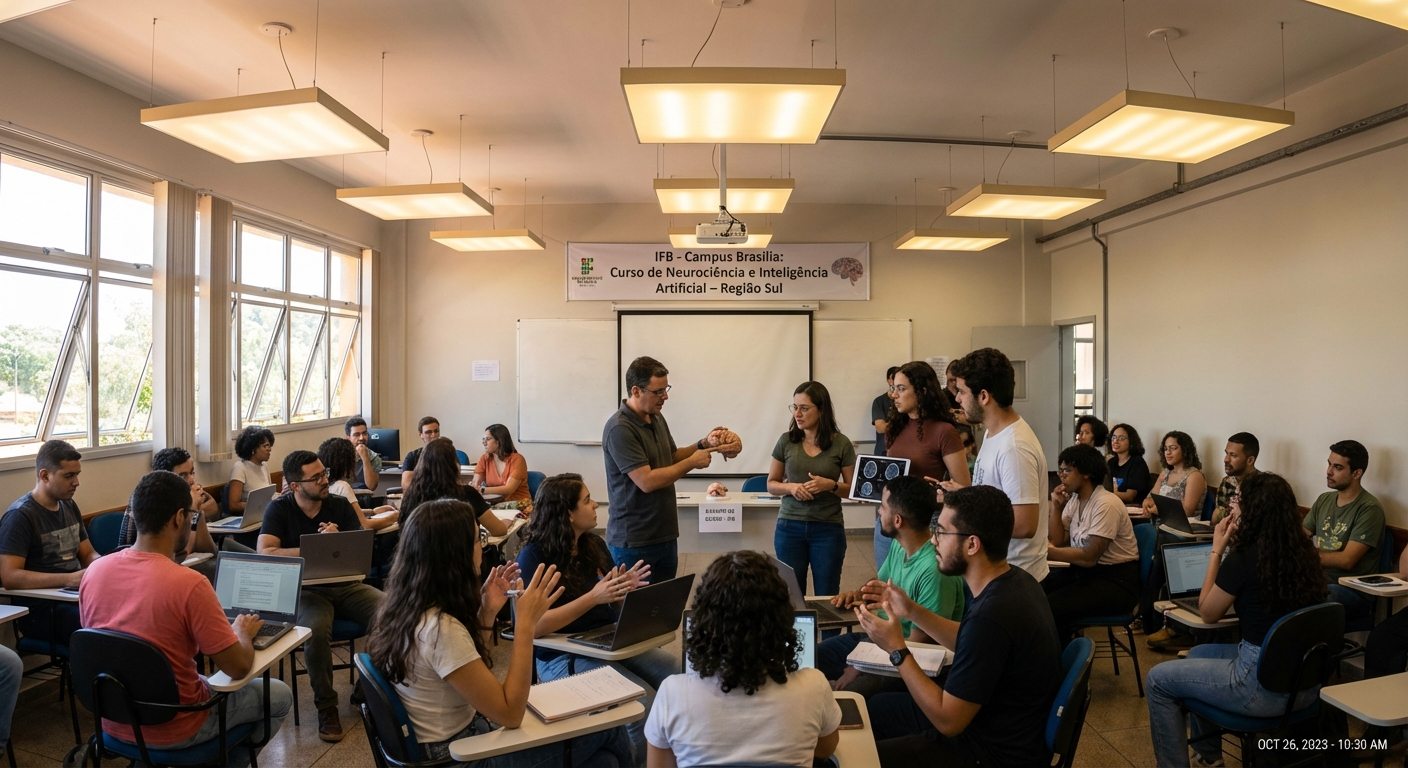 Cursos gratuitos de IA e Neurociência do IFB chegam ao sul do Brasil por R$0