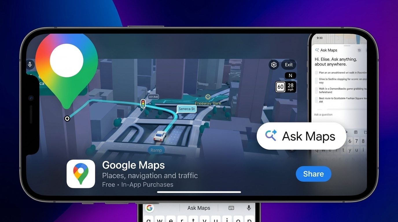 Google lança Google Maps Navegação Redesigned com IA e redesign e grátis