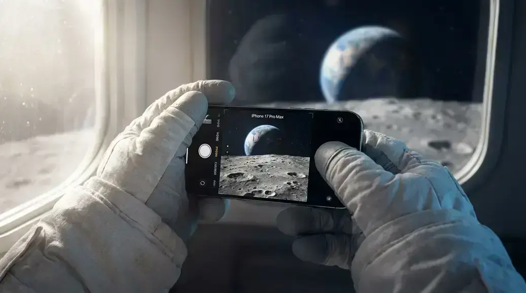 Vídeo do iPhone 17 Pro Max na missão Artemis II mostra a Terra sumindo atrás da Lua