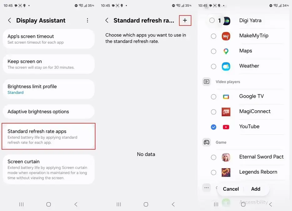 Como limitar apps em 60Hz no Galaxy e economizar bateria