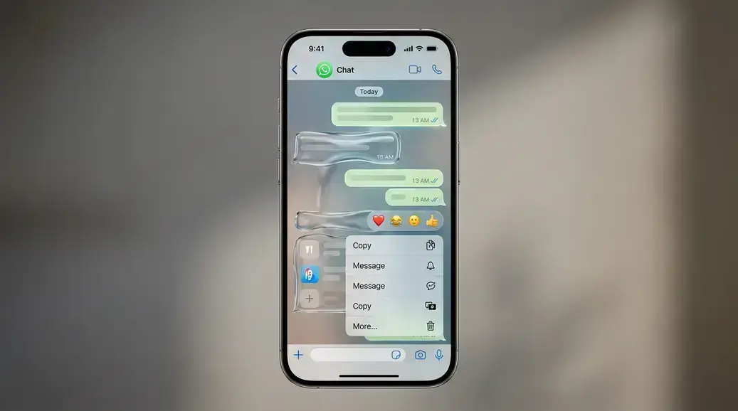 WhatsApp no iPhone recebe visual Liquid Glass em liberação gradual