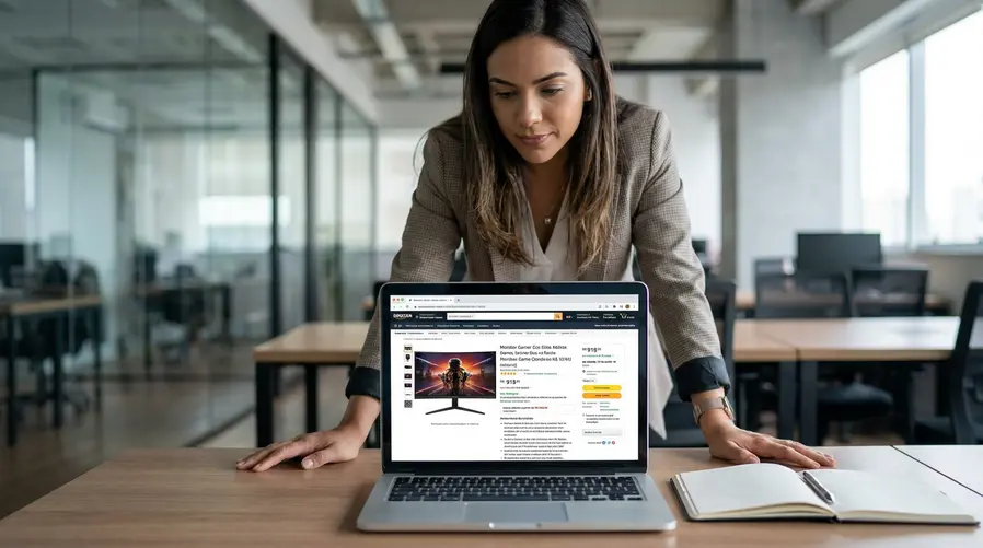 Captura da página da Amazon mostrando o preço de R$ 918,36, o selo de em estoque, a indicação de entrega até sábado, 14 de junho e a menção a outras ofertas, para ilustrar que o preço pode variar conforme o vendedor e o momento da consulta.